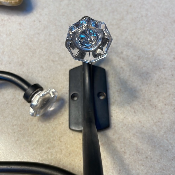 2 Vintage glass knob hooks - Picture 4 of 12